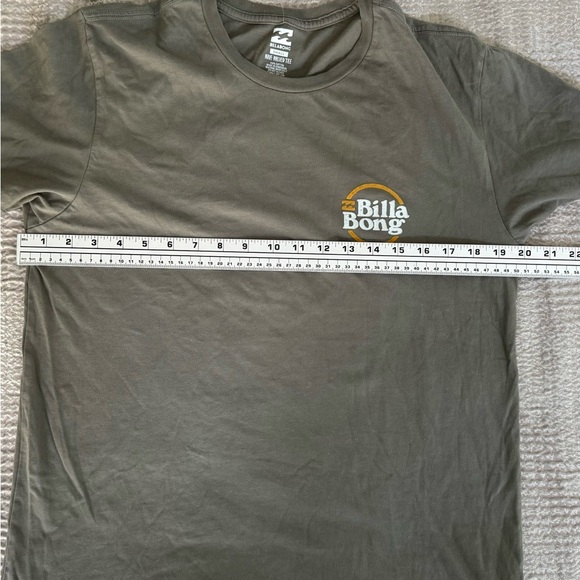Billabong Wave Washed Tee Small Olive Green Cruise Logo T-Shirt - Picture 8 of 13